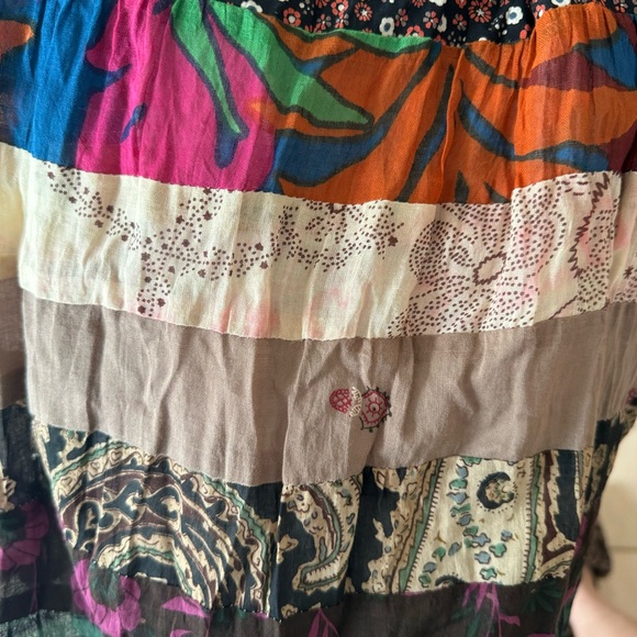 NWT Boho 100% Cotton Skirt Colorful Layers of Prints size M - Picture 5 of 7